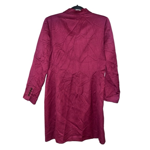 Harve Bernard long wool coat women’s size 12 maroon lightweight old money - Picture 2 of 8